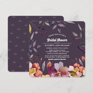 Plum Herbst Brautparty Einladung