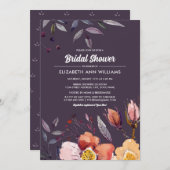 Plum Herbst Brautparty Einladung (Vorne/Hinten)