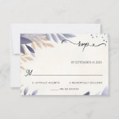 Plum Herbst Sommer Lavendel Sage Hochzeit RSVP Karte (Vorderseite)