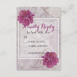 Plum Hibiskus-RSVP-Karte RSVP Karte