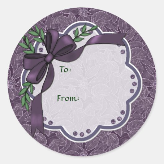 Plum Holiday Poinsettia Stickers (Vorderseite)