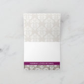 Plum Hydrangea Mit Monogramm Mason Jar DANK Dankeskarte (Innenseite)