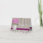 Plum Hydrangea Mit Monogramm Mason Jar DANK Dankeskarte (Vorderseite)