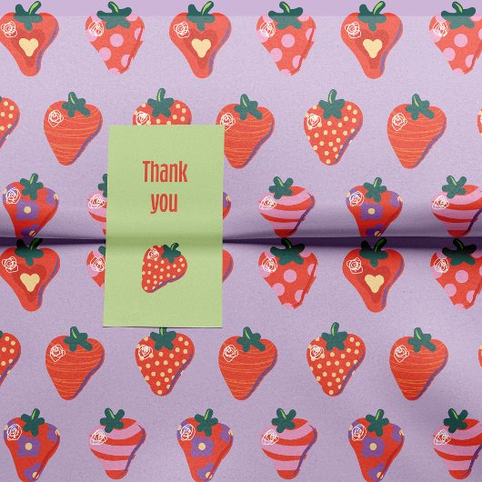 Plum Illustriert Strawberry Seidenpapier