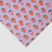 Plum Illustriert Strawberry Seidenpapier (Detail)