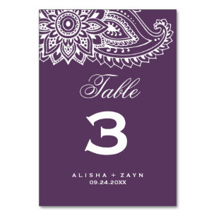 Plum Indian Paisley Tischnummer