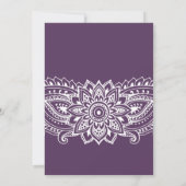 Plum Indian Paisley Wedding Einladung (Rückseite)