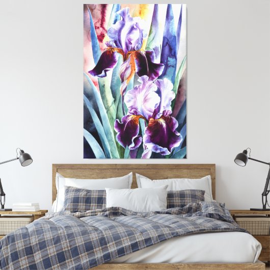*~* PLUM Iris Blume Künstlerisch Iris Malerei AP84 Leinwanddruck (Insitu (Schlafzimmer))