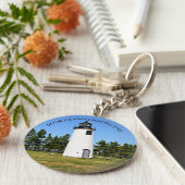 Plum Island Lighthouse, MA Schlüsselanhänger (Seite)