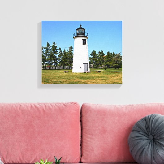 Plum Island Lighthouse, MA Wrapped Canvas Leinwanddruck (Insitu (Wohnzimmer))