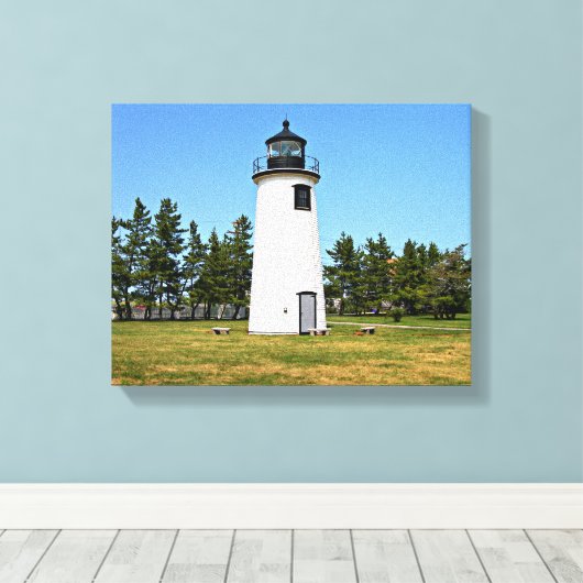 Plum Island Lighthouse, MA Wrapped Canvas Leinwanddruck (Insitu (Holzboden))