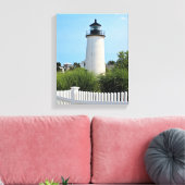Plum Island Lighthouse, MA Wrapped Canvas Leinwanddruck (Insitu (Wohnzimmer))