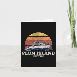 Plum Island Ny Vintag Bootfahren 70er Retro Boat D Karte