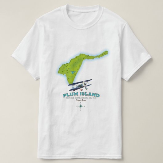 Plum Island, Southold Suffolk Landkreis, New York  T-Shirt (Design vorne)