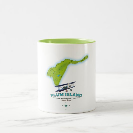 Plum Island, Southold Suffolk Landkreis, New York  Zweifarbige Tasse (Mittel)