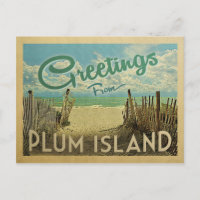 Plum Island Vintage Travel Postcard