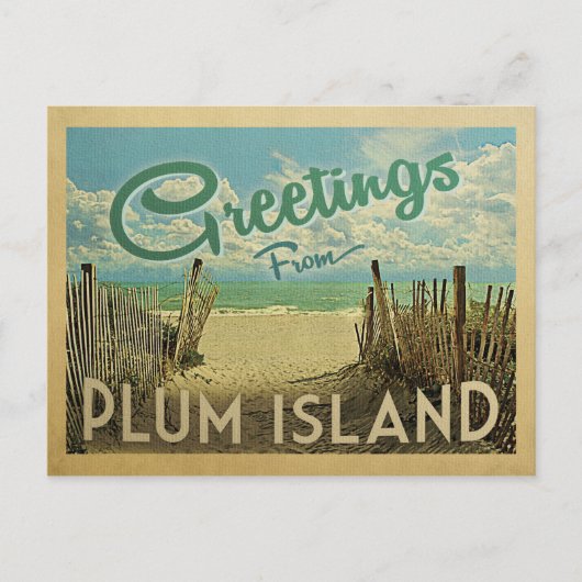 Plum Island Vintage Travel Postcard Postkarte (Vorderseite)