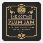 Plum Jam Conserve Maker Quadratischer Aufkleber (Vorderseite)