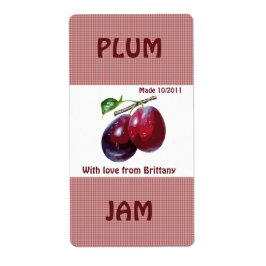 Plum Jam Jar Label (Anpassen)