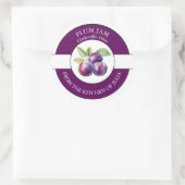 Plum-Jam-Label Runder Aufkleber (Tasche)