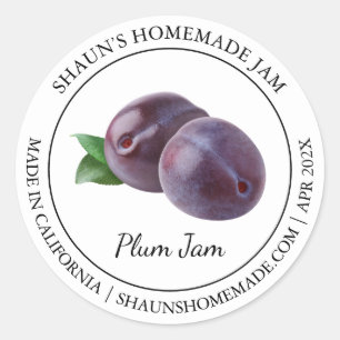 Plum Jam Modern Label Runder Aufkleber