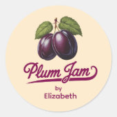 Plum Jam Runder Aufkleber (Vorderseite)