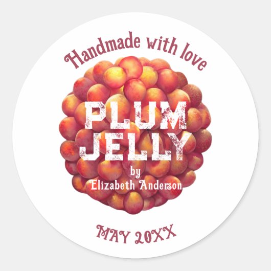 Plum Jelly Product Runder Aufkleber (Vorderseite)