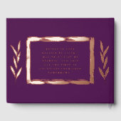 Plum Jewel Tone Foil Wedding Guestbook Foto Luxe Gästebuch (Rückseite)