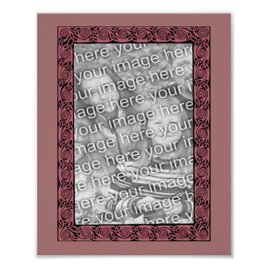 Plum keltic Design Frame Template Foto Print (Vorne)
