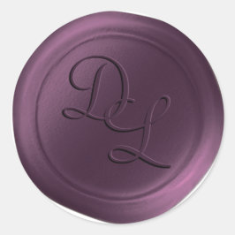 Plum Lila 2 Letter Monogram Wax Siegel Stickers