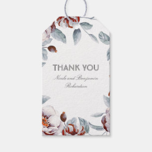 Plum Lila Aquarellfarben Blume Elegante Boho Geschenkanhänger