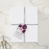 Plum Lila Aquarellfarben Blume Elegante Boho Geschenkanhänger (Mit Garn)