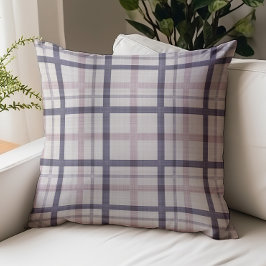 Plum Lila Beige Fensterscheibe Kariertes Muster Kissen