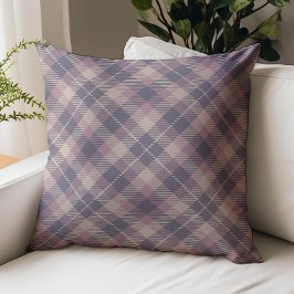 Plum Lila Beige Kariertes Muster Kissen