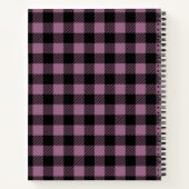 Plum Lila Black Buffalo Karo Kariert Personalisier Notizblock (Rückseite)