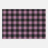 Plum Lila Black Buffalo Karo Kariertes Muster Geschenkpapier Set (Vorderseite 3)