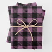 Plum Lila Black Buffalo Karo Kariertes Muster Geschenkpapier Set (Beispiel)