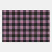 Plum Lila Black Buffalo Karo Kariertes Muster Geschenkpapier Set (Vorderseite)