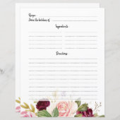 Plum Lila Blush Brautparty Rezept Karte (Vorne/Hinten)