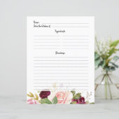 Plum Lila Blush Brautparty Rezept Karte (Stehend Vorderseite)
