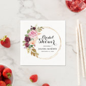 Plum Lila Blush Pink Botanisches Brautparty Serviette (Beispiel)