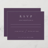 Plum Lila Boho I Wedding Modern RSVP Karte (Vorne/Hinten)