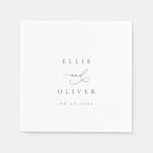 Plum Lila Boho Wedding Modern Cocktail I Serviette (Vorderseite)