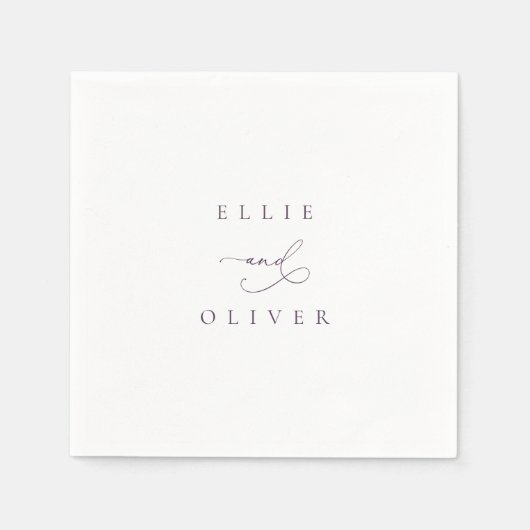 Plum Lila Boho Wedding Modern Cocktail II Serviette (Vorderseite)