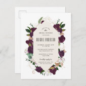 Plum Lila Brautparty Einladungspostkarte (Vorne/Hinten)