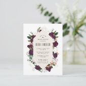 Plum Lila Brautparty Einladungspostkarte (Stehend Vorderseite)