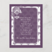 Plum Lila Damask Probe Einladungen (Vorderseite)