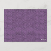 Plum Lila Damask Wedding Tischnummer 3 C202 (Rückseite)