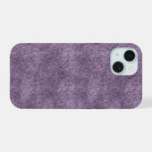 Plum Lila Denim Pattern iPhone 15 Hülle (Rückseite (Horizontal))