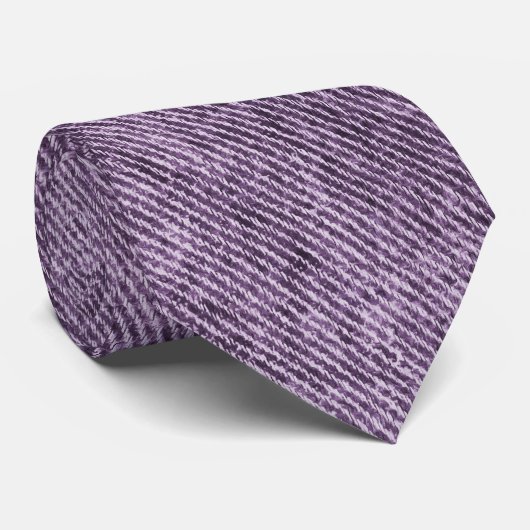 Plum Lila Denim Pattern Krawatte (Gerollt)